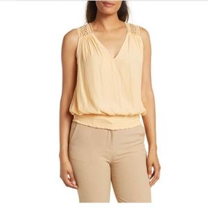 NEW Ramy Brook Reese Crochet Shoulder Blouson Tank Top - Size Small